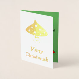 Santa Hat Mushroom-kort Folierat Kort