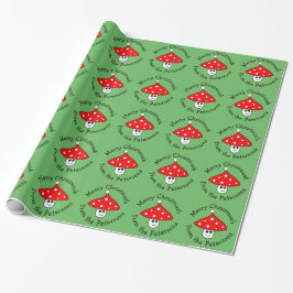 Santa Hat Mushroom Wrapping Papper Presentpapper