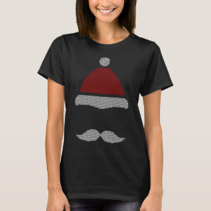 Santa Hat Mustache Ugly jul T Shirt