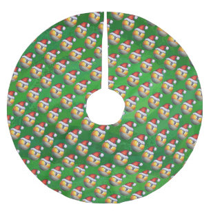 Santa Hat Nine Boll Mönster på Grönten Julgransmatta Borstad Polyester