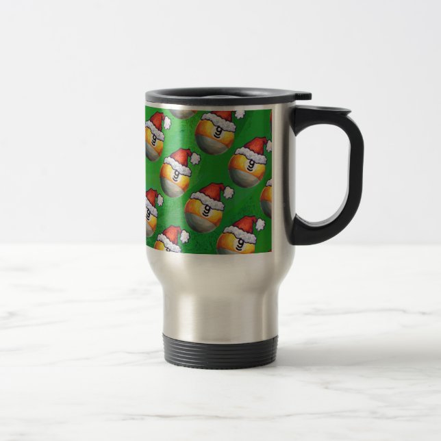 Santa Hat Nine Boll Mönster på Grönten Resemugg (Höger)