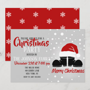 Santa hat och stövlar inbjudningar