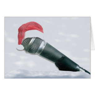 Santa hat old Microphone Hälsningskort