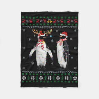 Santa Hat Penguin Bird Julafton Lighting Ugly Peng Fleecefilt