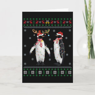 Santa Hat Penguin Bird Julafton Lighting Ugly Peng Kort
