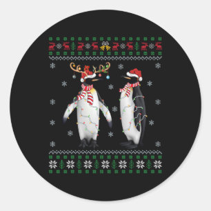 Santa Hat Penguin Bird Julafton Lighting Ugly Peng Runt Klistermärke