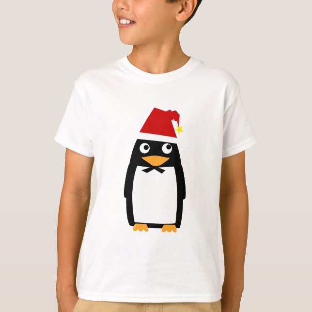 Santa Hat Penguin - Kids Sweatshirt Tee (Framsida)