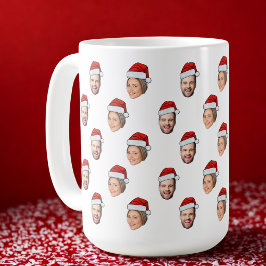 Santa Hat Personlig Ansikte 2 Photo jul Gift Kaffemugg