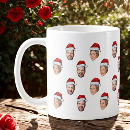 Santa Hat Personlig Ansikte 2 Photo jul Gift Kaffemugg