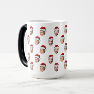 Santa Hat Personlig Ansikte 2 Photo jul Gift Magisk Mugg