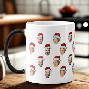 Santa Hat Personlig Ansikte 2 Photo jul Gift Magisk Mugg