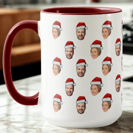 Santa Hat Personlig Ansikte 2 Photo jul Gift Mugg