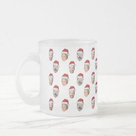 Santa Hat Personlig Ansikte 3 Photo jul Gift Frostad Glasmugg