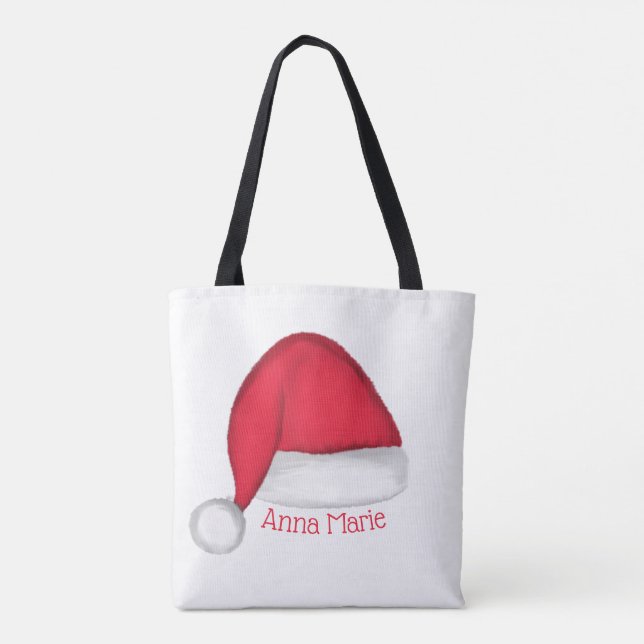 Santa Hat Personlig Tote Bag Tygkasse (Baksida)