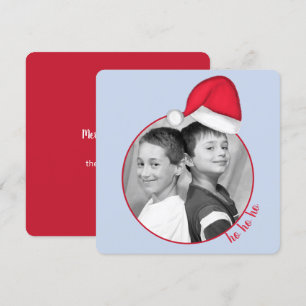 Santa Hat Photo Card Square Inbjudningar