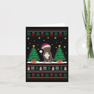 Santa Hat Pitbull Hund Julgran Ljus Ugly S Kort