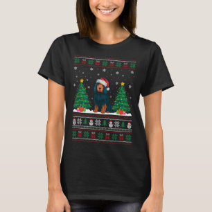 Santa Hat portugisisk Vatten Hund Julafton Träd Lj T Shirt