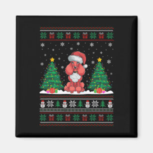 Santa Hat Pudel Hund Ljus Julgran Ugly Sw Magnet