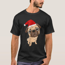Santa Hat Pug Hund jul Pajama Shirt För manar T Shirt