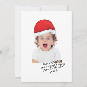 Santa Hat Red God jul-skript Cheerful Julkort