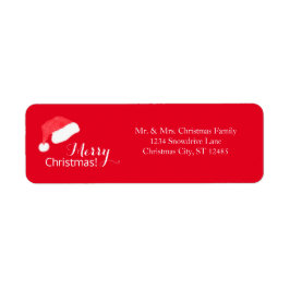 Santa Hat Red-julreturans adressetikett Returadress Etikett