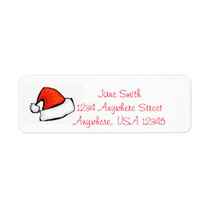 Santa Hat Returadress Etikett