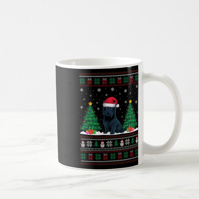 Santa Hat Scottie Hund Julgran Ljus Ugly S Kaffemugg (Höger)