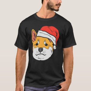Santa Hat Shiba Inu Akita Akita Japansk Doge Chri T Shirt