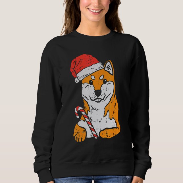 Santa Hat Shiba Inu Akita Dog Christmas Xmas Doge  T Shirt (Framsida)