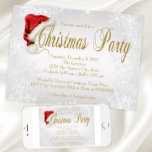 Santa Hat Silver Snowflake jul Party Inbjudningar<br><div class="desc">Tomat och snöflingor Julfesten bjuds in med söt röd julhatt på en silvusbakgrund med guld text. Den här eleganten är en inbjudan till julfesten som lätt kan anpassas till evenemanget genom att du helt enkelt lägger till dina uppgifter i stil och färg efter eget val.</div>