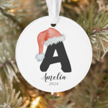 Santa Hat Simple Anpassade Brev A jul