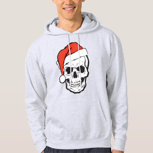 Santa Hat Skull Pun Joke Funny jul Hoodie (Framsida)