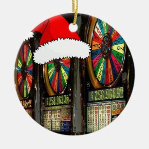 Santa Hat Slot Maskiner Julgransprydnad Keramik