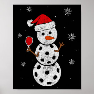 Santa Hat Snögubbe-gåvor för Julafton Roligt Pickl Poster