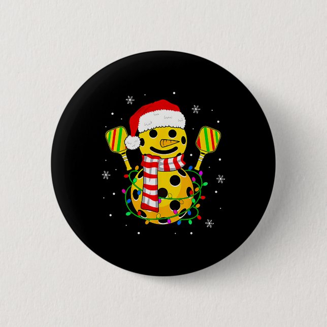 Santa Hat Snögubbe-gåvor till Julafton Funny Pickl Knapp (Framsida)