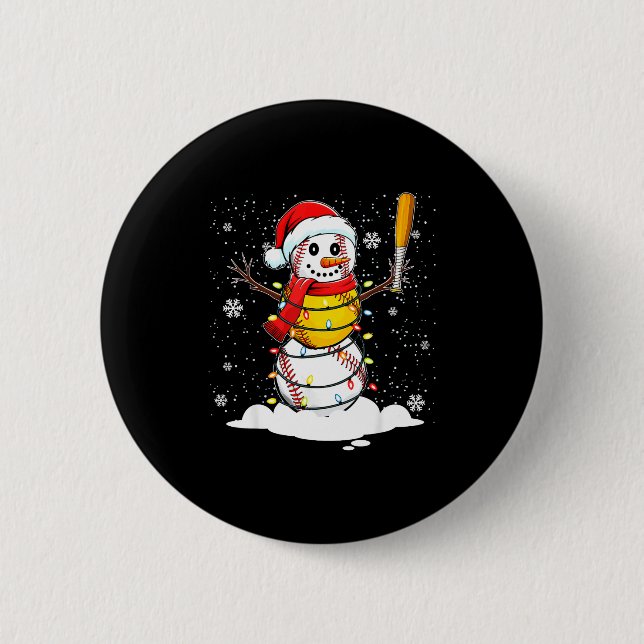 Santa Hat Snowman Xmas Funny Baseball Softball Chr Knapp (Framsida)