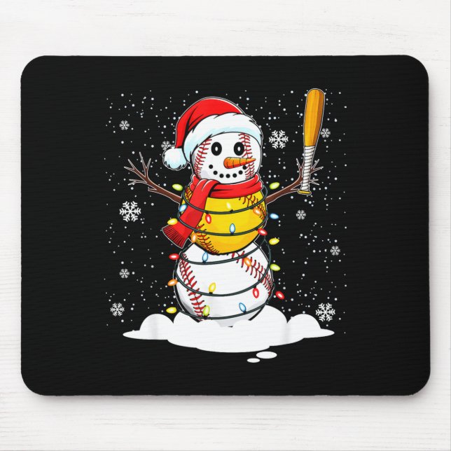 Santa Hat Snowman Xmas Funny Baseball Softball Chr Musmatta (Framsidan)