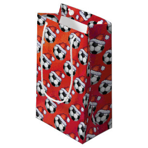 Santa Hat Soccer Ball on Red