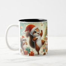 Santa Hat Squirrel Firande Coffee Mugg