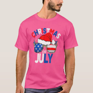Santa Hat Sunglass jul i juli Sommar T Shirt