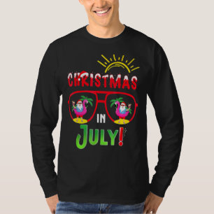 Santa Hat Sunglass jul i juli Sommar T Shirt