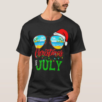 Santa Hat Sunglass Sommar Sommarjul i juli Prem T Shirt