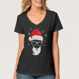 Santa Hat Sunglasses Beard Jultomten T Shirt