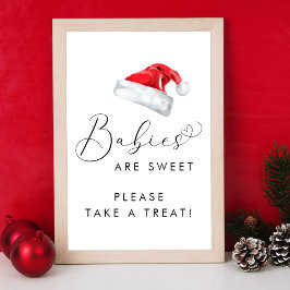 Santa Hat ta en Treat Baby Shower Poster