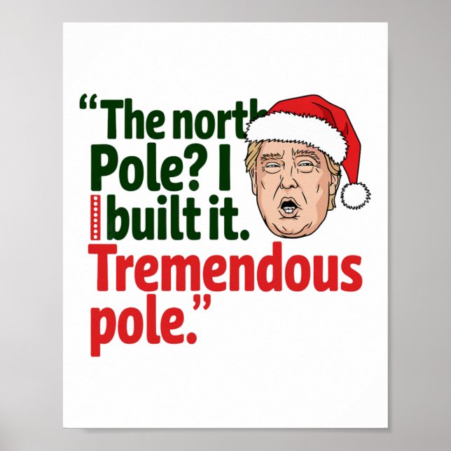 Santa Hat Trump Make Christmas Great Again Funny U Poster (Framsidan)