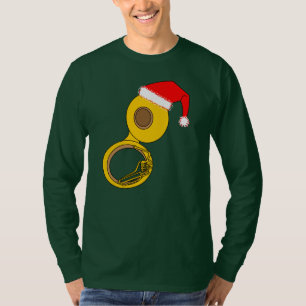 Santa Hat Tuba T Shirt