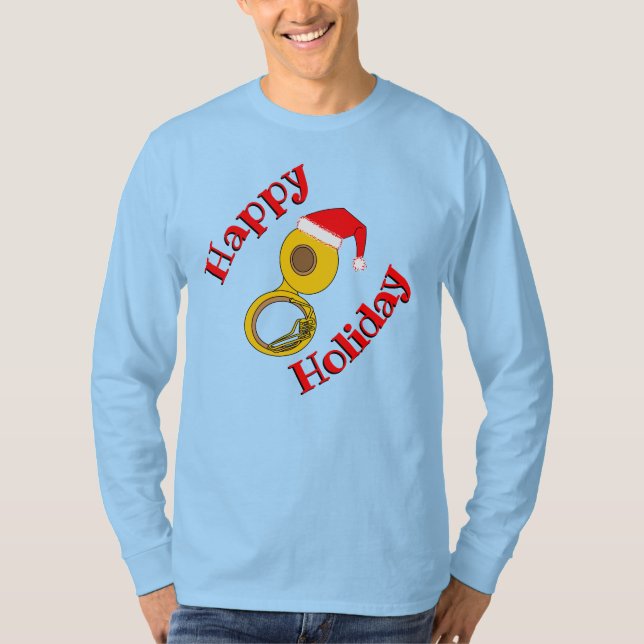 Santa Hat Tuba T-Shirt (Framsida)