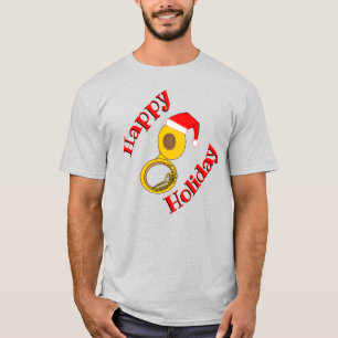 Santa Hat Tuba T Shirt