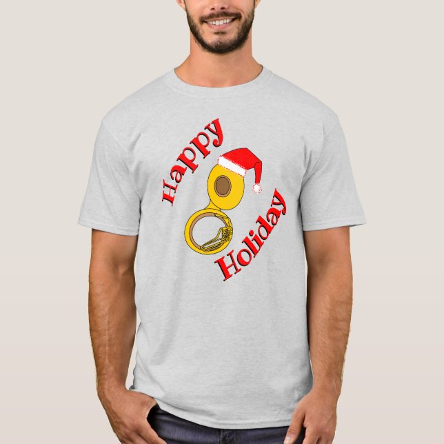 Santa Hat Tuba T Shirt (Framsida)