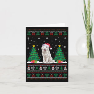 Santa Hat Underbar Pyrenéerna Hund Julafton Träd L Kort